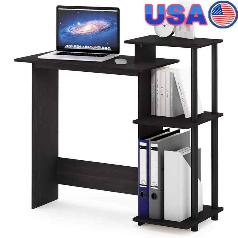 Compact Computer Desk W/ CPU Storage Shelf Sturdy Easy Assembly Home Office New