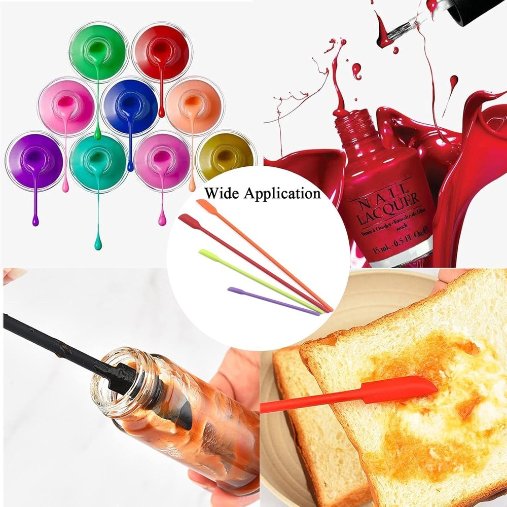 4 Pack Mini Silicone Spatula Set Small Rubber Spatula Makeup Thin Jar Scraper