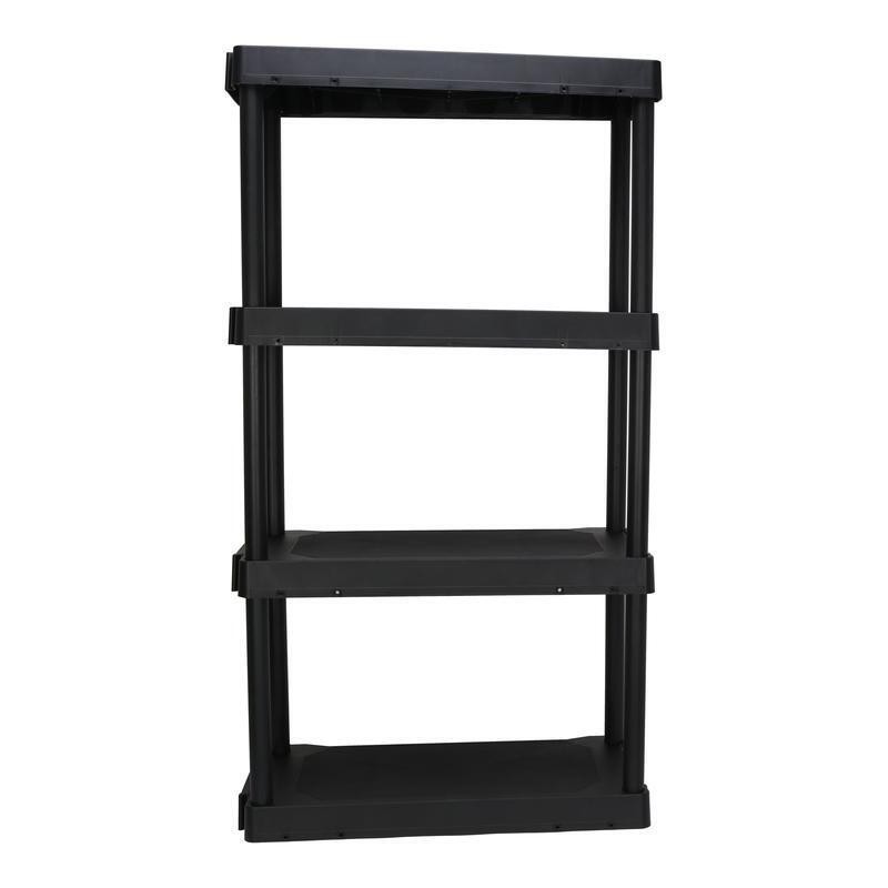 4-Tier Plastic Shelving Unit Easy Assembly Durable Storage Garage Utility New