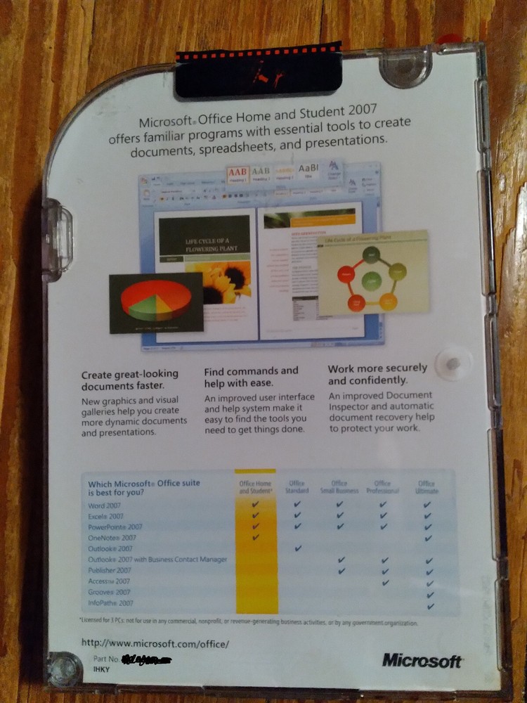 Microsoft Office Home and Student 2007 CD/DVD-ROM Windows XP