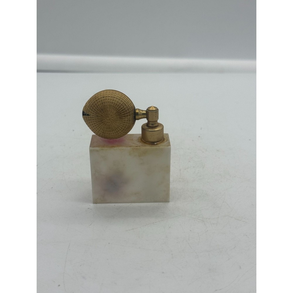 Vintage Lucite Perfume Bottle with Atomizer Rose READ