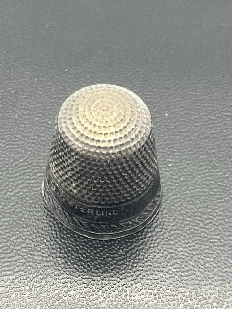Sterling silver vintage thimble for sewing antique