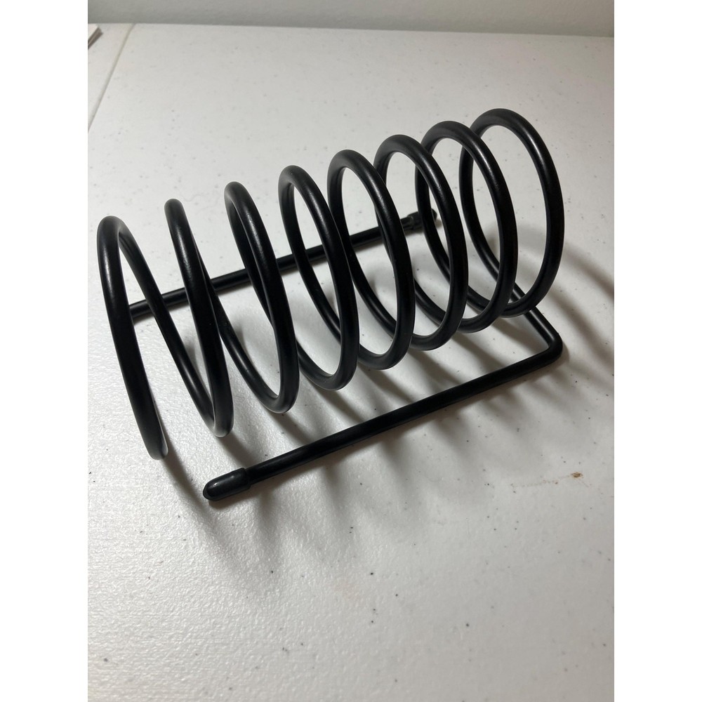 Vintage Large Black Coiled Note Letter Holder Seven Spaces