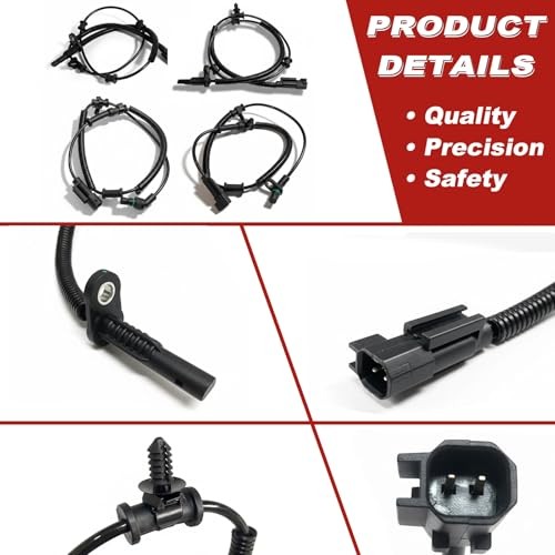 ABS Wheel Speed Sensor 4Pcs: Front Rear Left & Right Compatible with Ram 2013