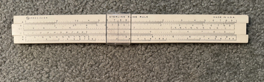Vintage ~ Precision ~ Sterling Slide Rule ~ 11"