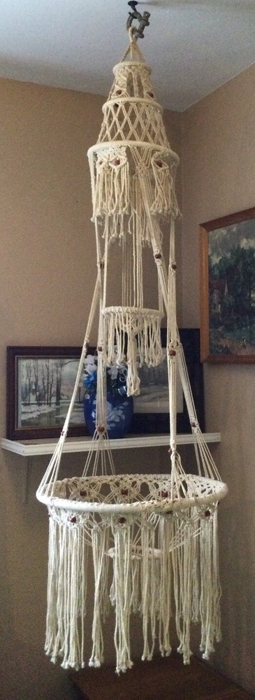 Huge Vintage Macrame Plant Hanger 80”