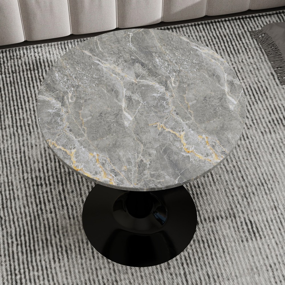 27.6-inch black coffee table, mid-century modern style dining table, accommoda