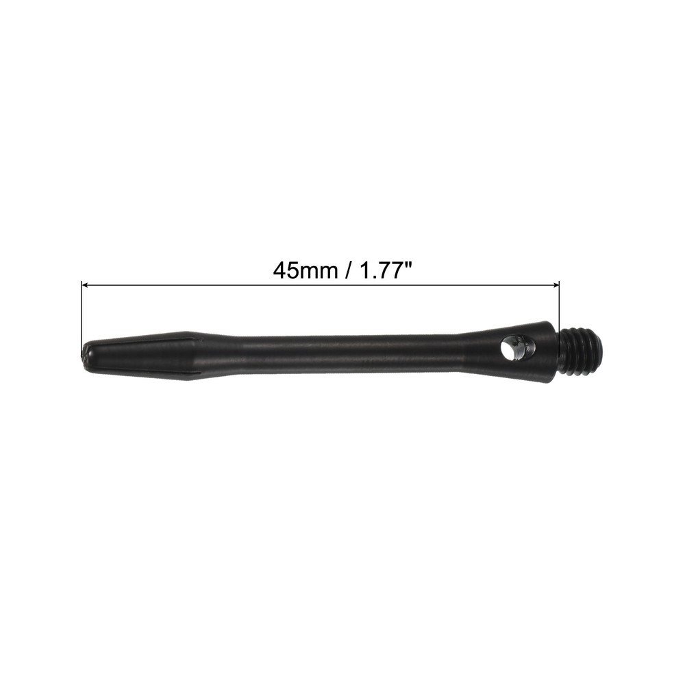 45mm Dart Shafts, Medium 2BA Thread Aluminum Dart Stems - 9 Pack (Black)
