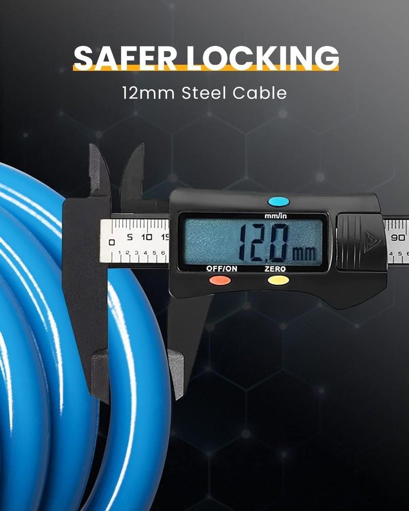 High-Security 5-Digit Combination Bike Lock with Mounting Bracket, Waterproof