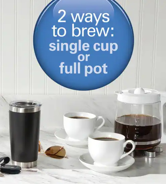 Hamilton Beach 2-Way Programmable Coffee Maker Single Serve & 12 Cup Drip