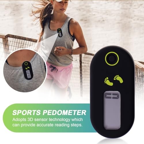 Walking 3D Pedometer, Simple Step Counter with LED Digital Watch, Clip on E