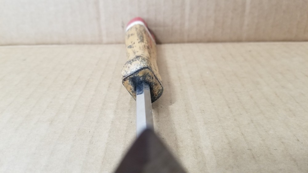 Vintage Red Devil Triangle Blade Wood Handle Paint Scraper Tool VGC