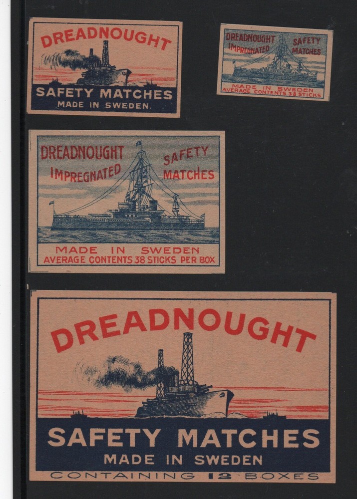 4 Very Fine Match Box Lables
