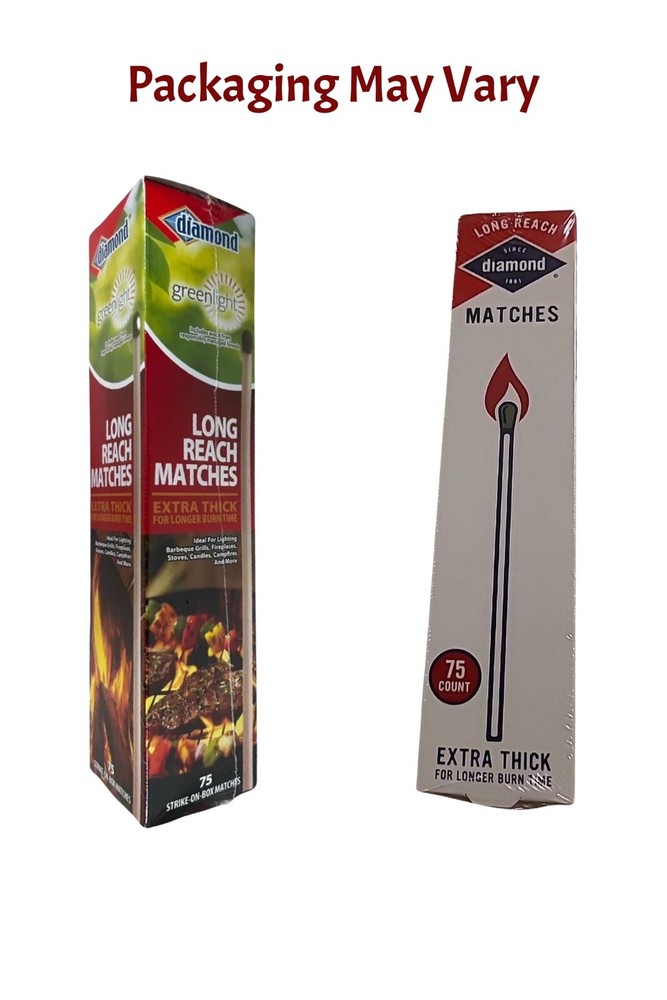Diamond Greenlight Long Reach Matches Extra Thick, 75-count Each (2 Pack)