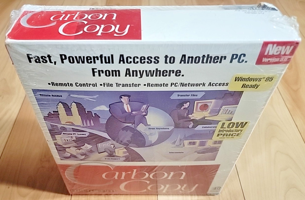 Carbon Copy Ver. 3.0 by Microcom Win 95 MS/PC DOS 3.5 Disks Software NEW Sealed