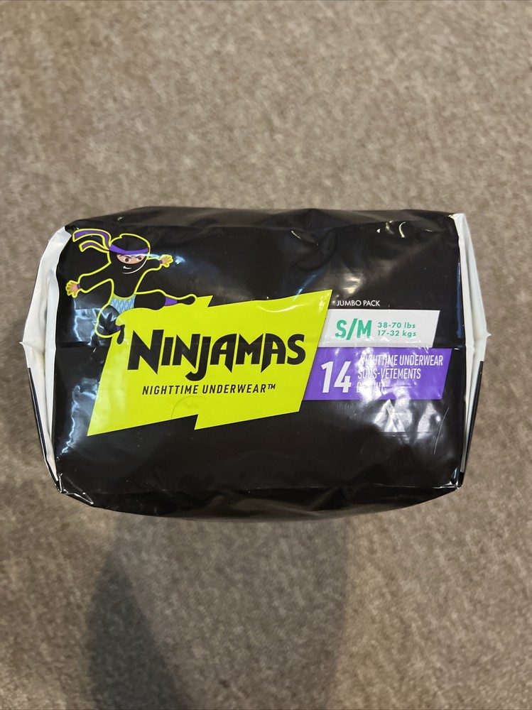 Ninjamas Nighttime Bedwetting Underwear, Boy Small/Medium (14 Ct)