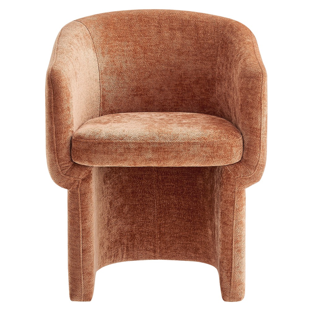 Verity Chenille Dining Armchair in Rust