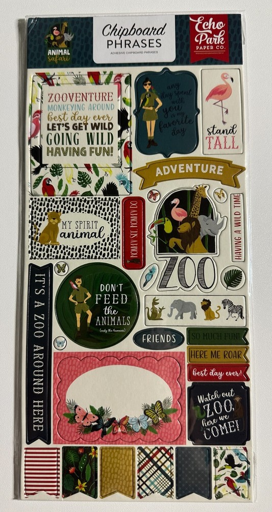 Echo Park 6 x 12 Chipboard Phrases Multiple Variations Available-You Choose