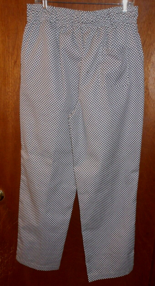 UTY Apparel Black & White Checkboard Chef Uniform Pants Size Large STUDENT w/Hat