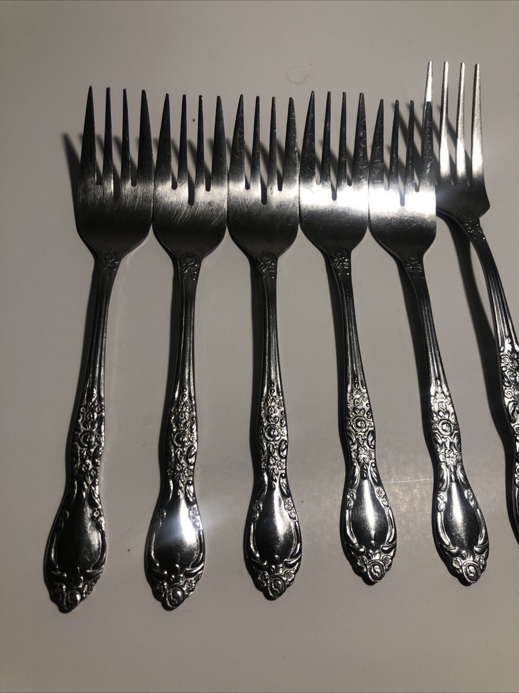 Sango Flatware Modern Forks SNF4 by Sango Stainless Dinner Salad Lot 6