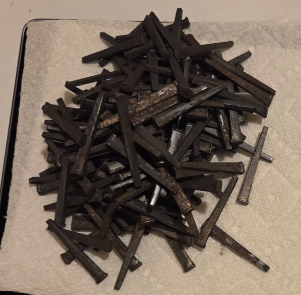 1 lb 1.5" Old iron square nails 1800s