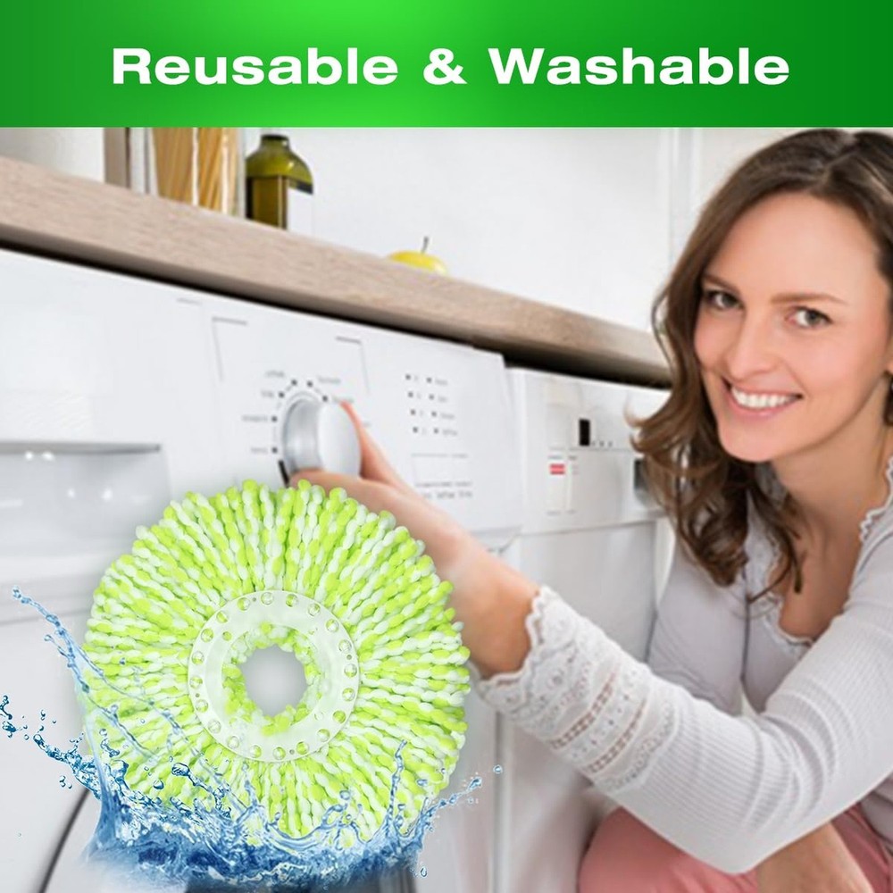 3 Pack Mop Head Replacement Compatible with Libman All-in-One Spin Mop, Micro...