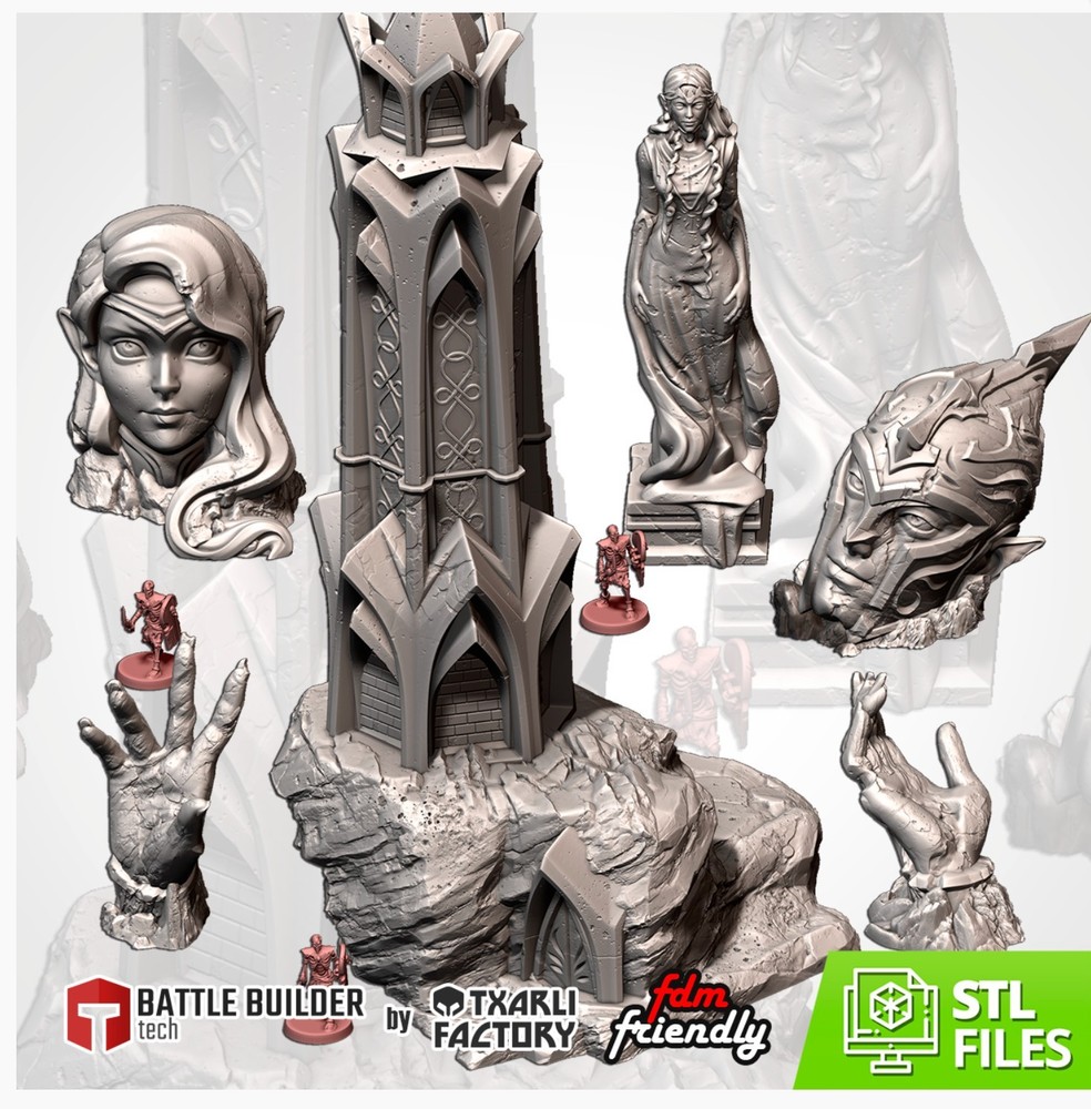 Elf Constructions Terrain Set, D&D, Wargames, Tabletop Games