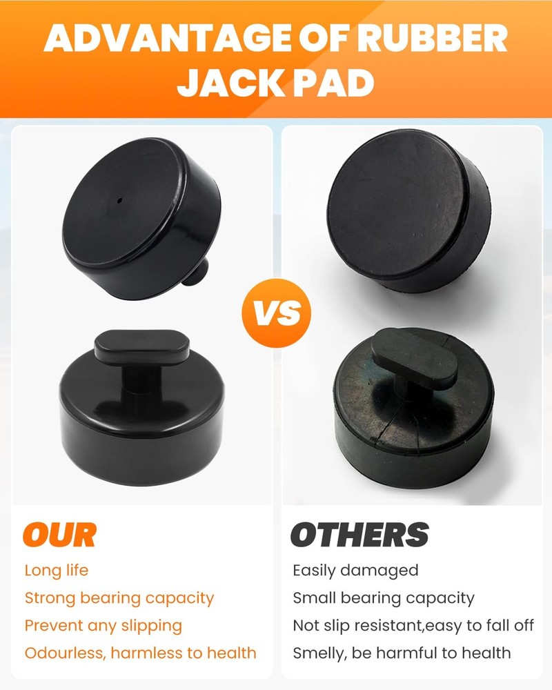 4 Pcs Rubber Jack Pads Compatible with Corvette C5 C6 C7 C8, Black 4 PCS