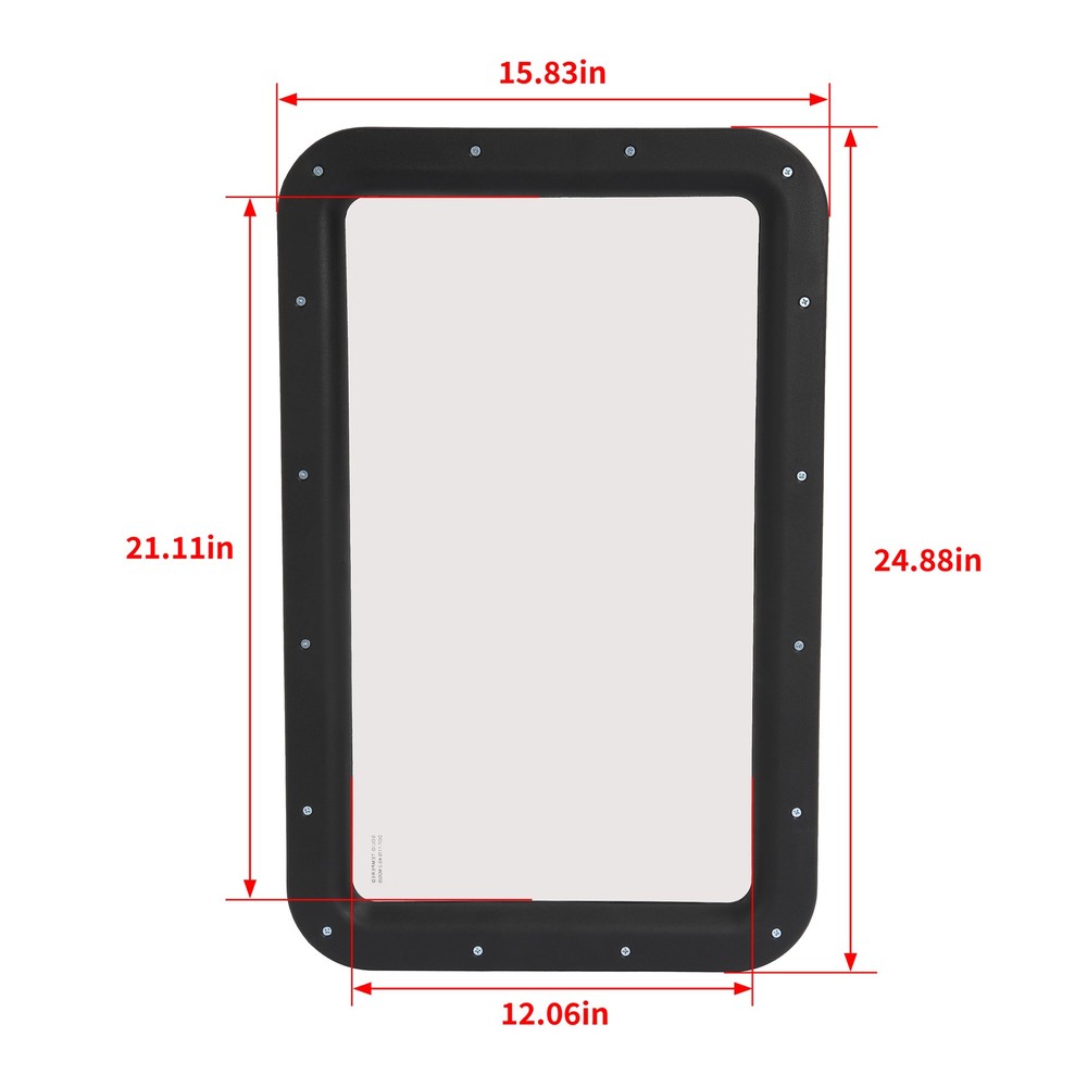Black RV Entry Entrance Door Window For RV Camper Cargo Truck Trailer