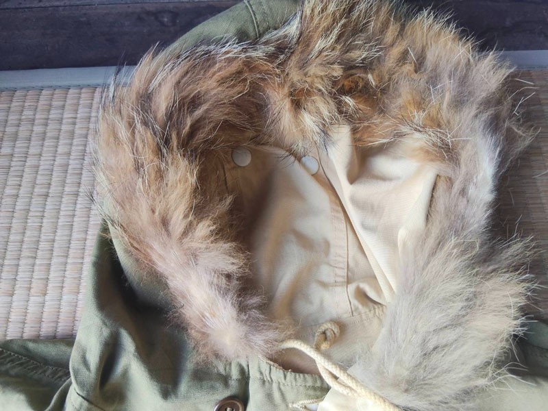 1942 WW2 40s US Reversible Pullover Snow Ski Parka Jacket Fur Size Medium
