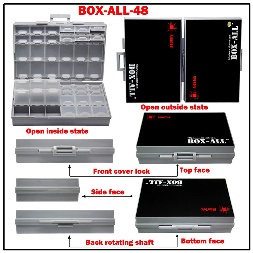 2 units AideTek BOXALL48+96 Compartments Combo Organizer Surface Mount Box