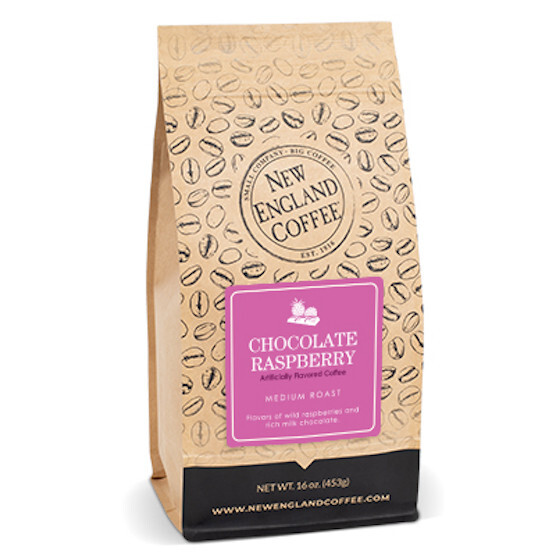 NEW ENGLAND COFFEE CHOCOLATE RASPBERRY WHOLE BEAN COFFEE 16OZ