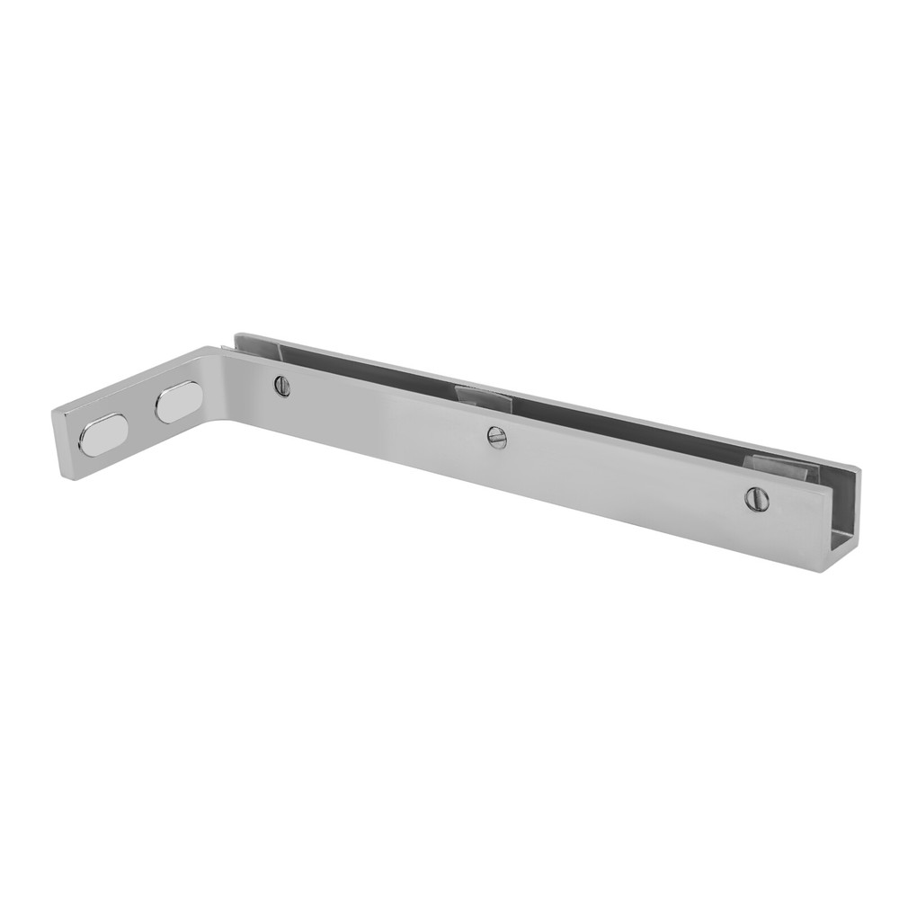 Glass Door L-Shape Stabilizing Bracket Glass Support Bracket Stabilizer Silver~