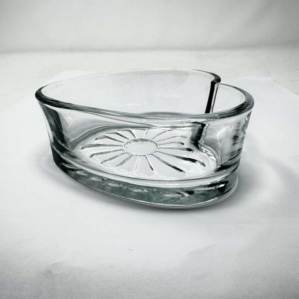 Libbey 6" Heart Shaped Clear Glass Candy Dish