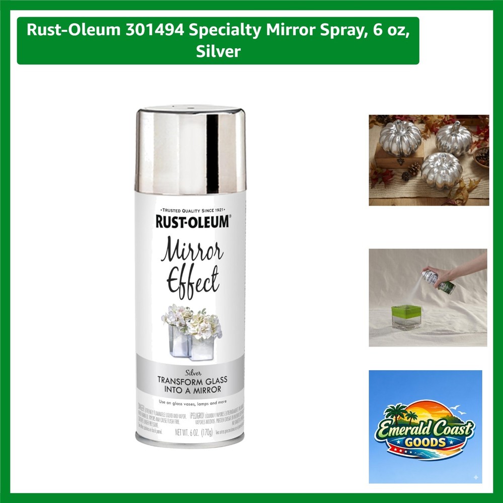 301494 Specialty Mirror Spray, 6 oz, Silver