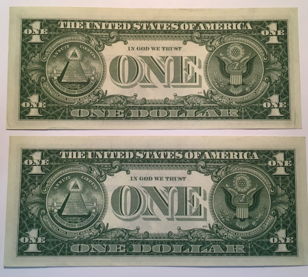 2 SEQUENTIAL 1957 B STAR Silver Certificates UNC