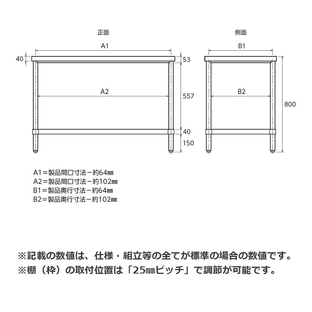 [Shinko] [SUS304] [WTN-7545] Work Table (3-Sided Frame)