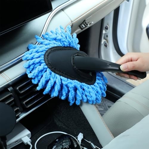 4 Pack Microfiber Car Duster Exterior Scratch Free with Extendable Handle Blue