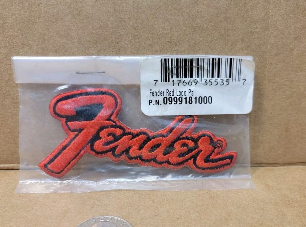 FENDER Patch Vintage RED w/ BLACK STYLE ICON LOGO Embroidery PATCH