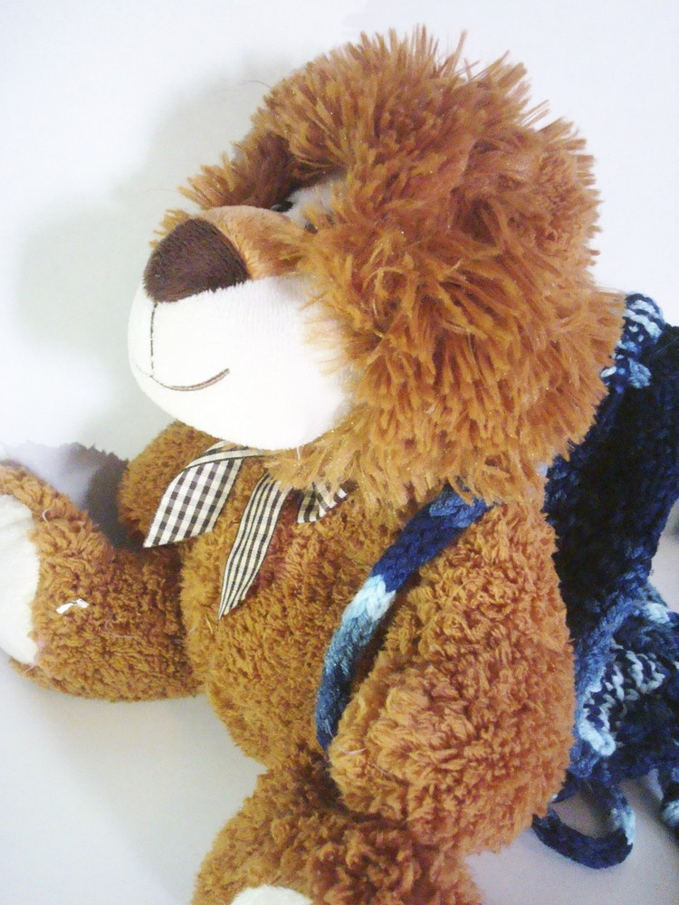 Hand Knit Zig Zag Blue Multicolor Backpack