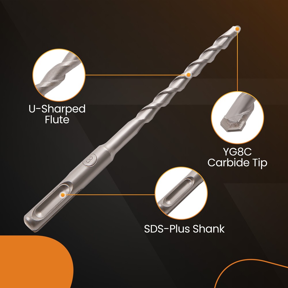 17x Rotary Hammer Bits Drill Bit & Chisel Set for SDS Plus Drills