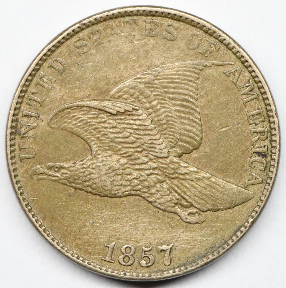 1857 flying eagle cent in a high grade