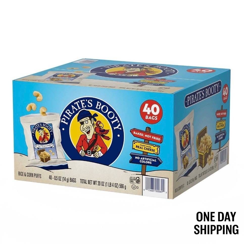 Pirate's Booty Aged White Cheddar 0.5 oz., 40 pk.