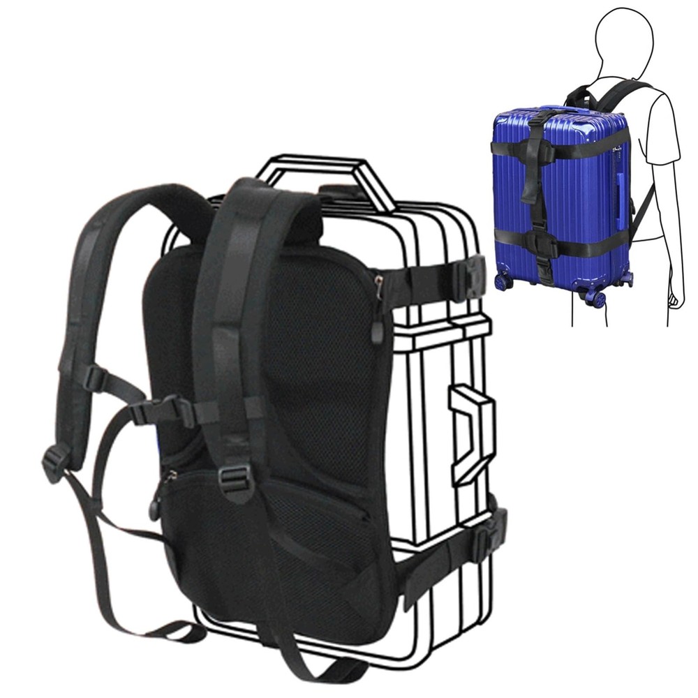 Heavy Duty Backpack Conversion Straps for Hard Shell Suitcase Luggage - Adjustab