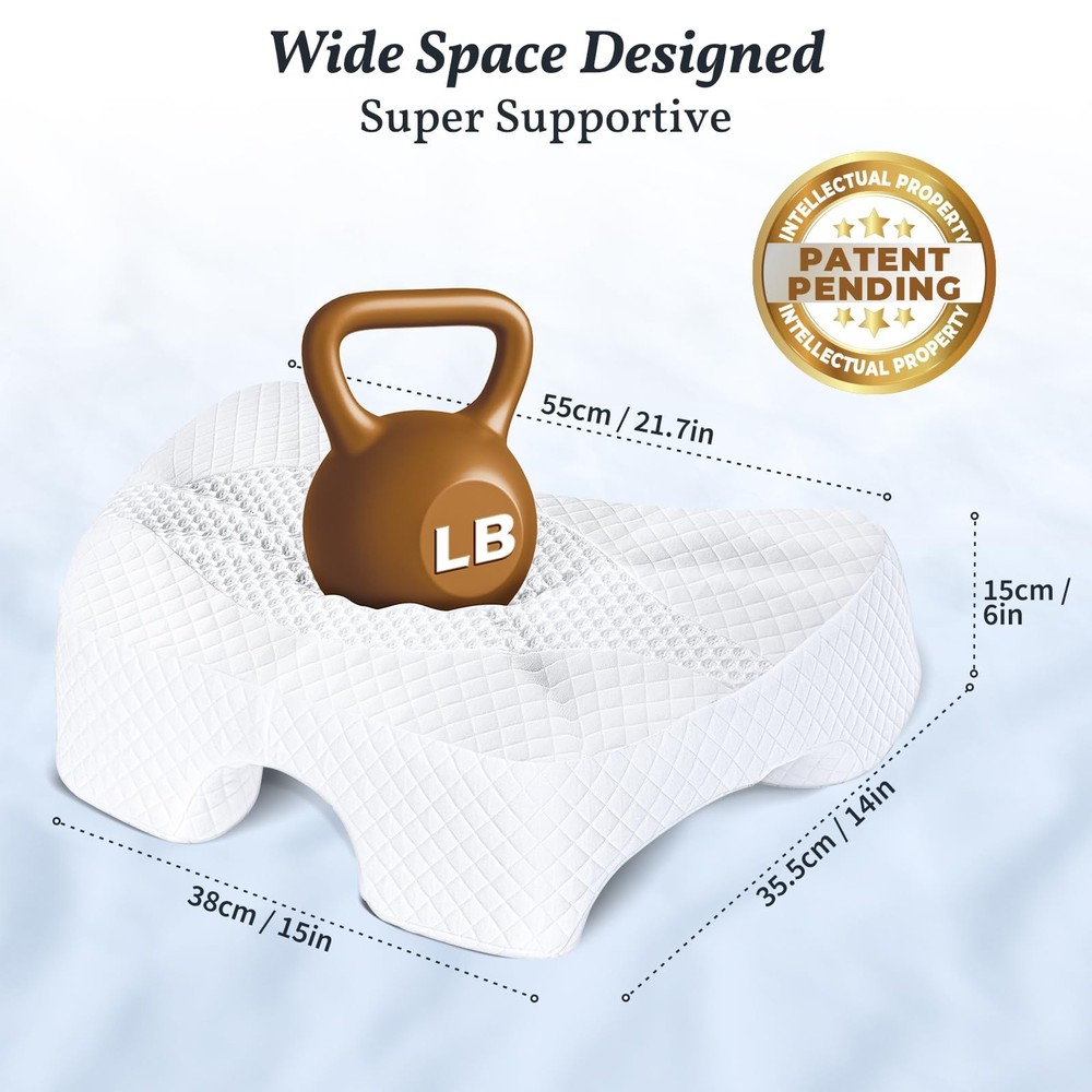 Side Sleeper Pillow with Arm Hole, Memory Foam Shoulder Pillow, Multi-Angle A...