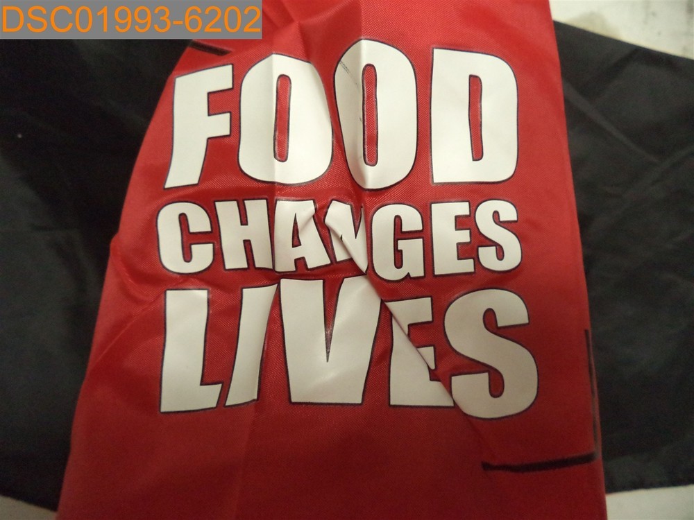 "Food Changes Lives" Red & Black Umbrella With Cover