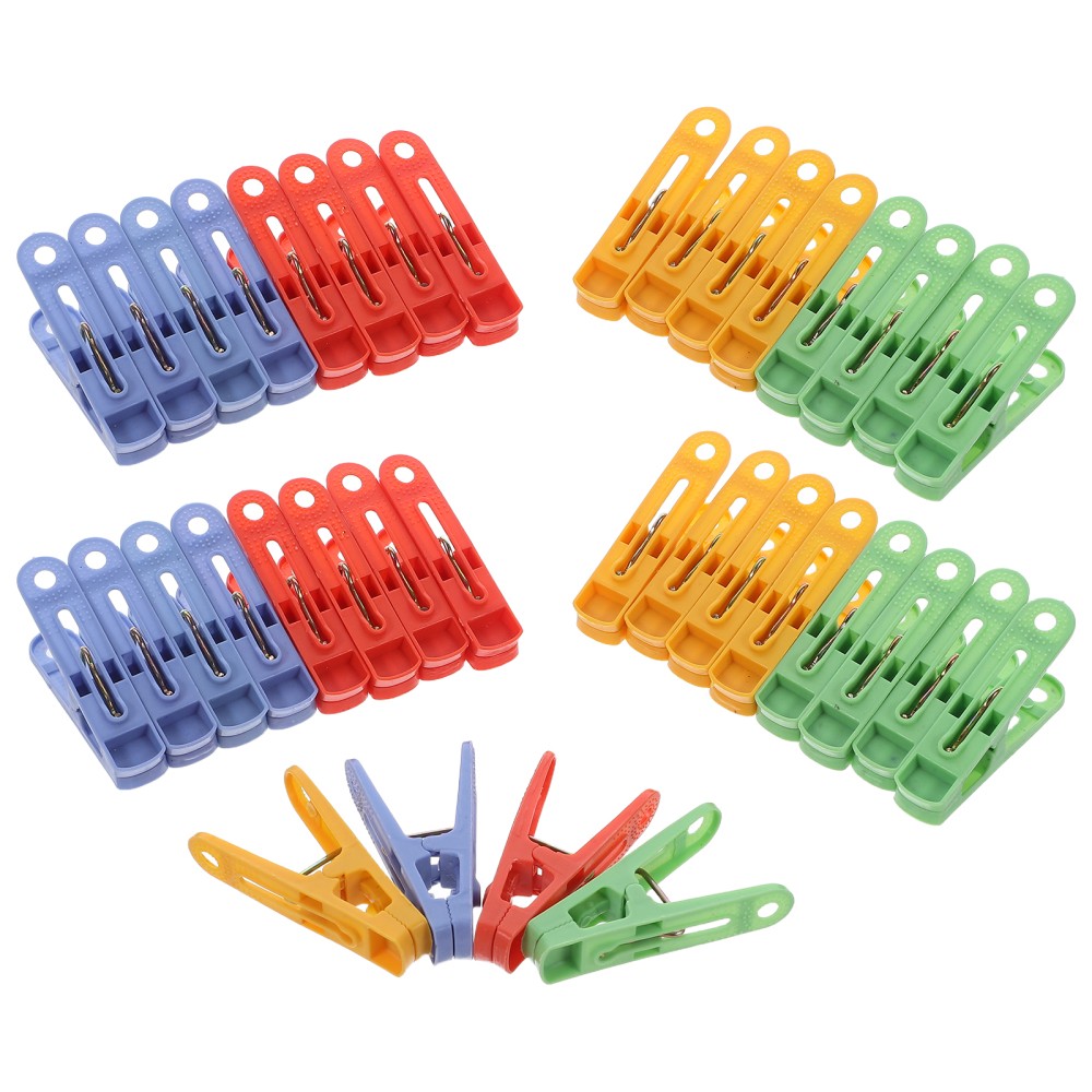 60pcs Colorful Plastic Clothespins - Windproof Plastic Laundry Clips 2inch -