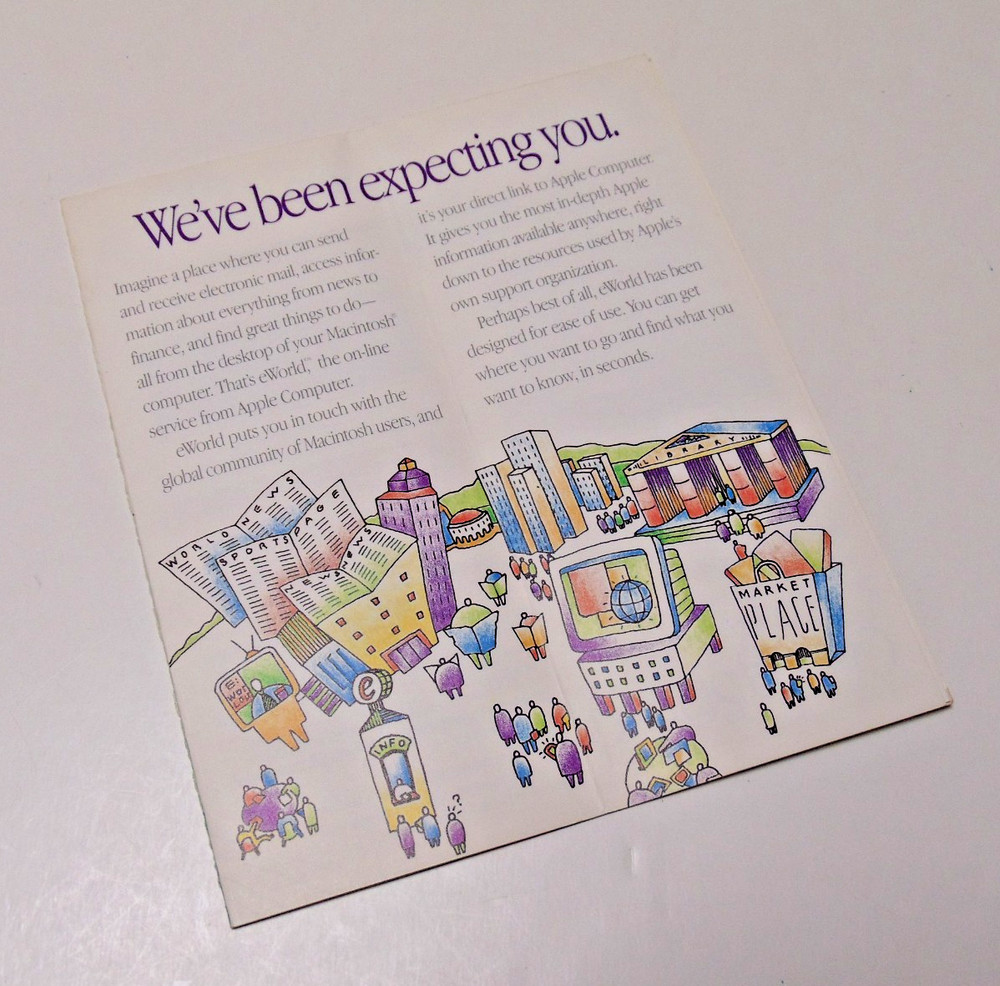 MAC Computer Apple eWORLD Community 1995 Retro Vintage Computing Brochure
