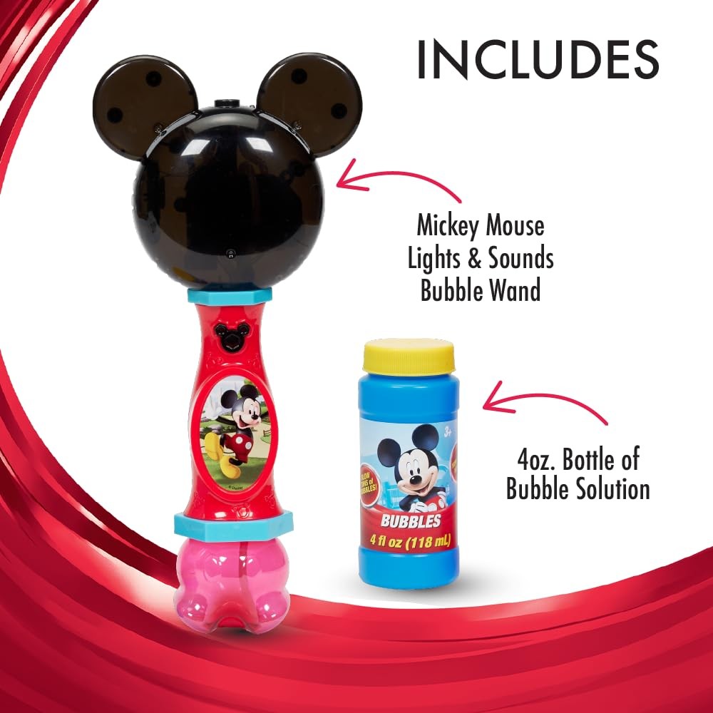 Mickey Mouse Lights And Sound Bubble Machine With Music And Bubble Solution