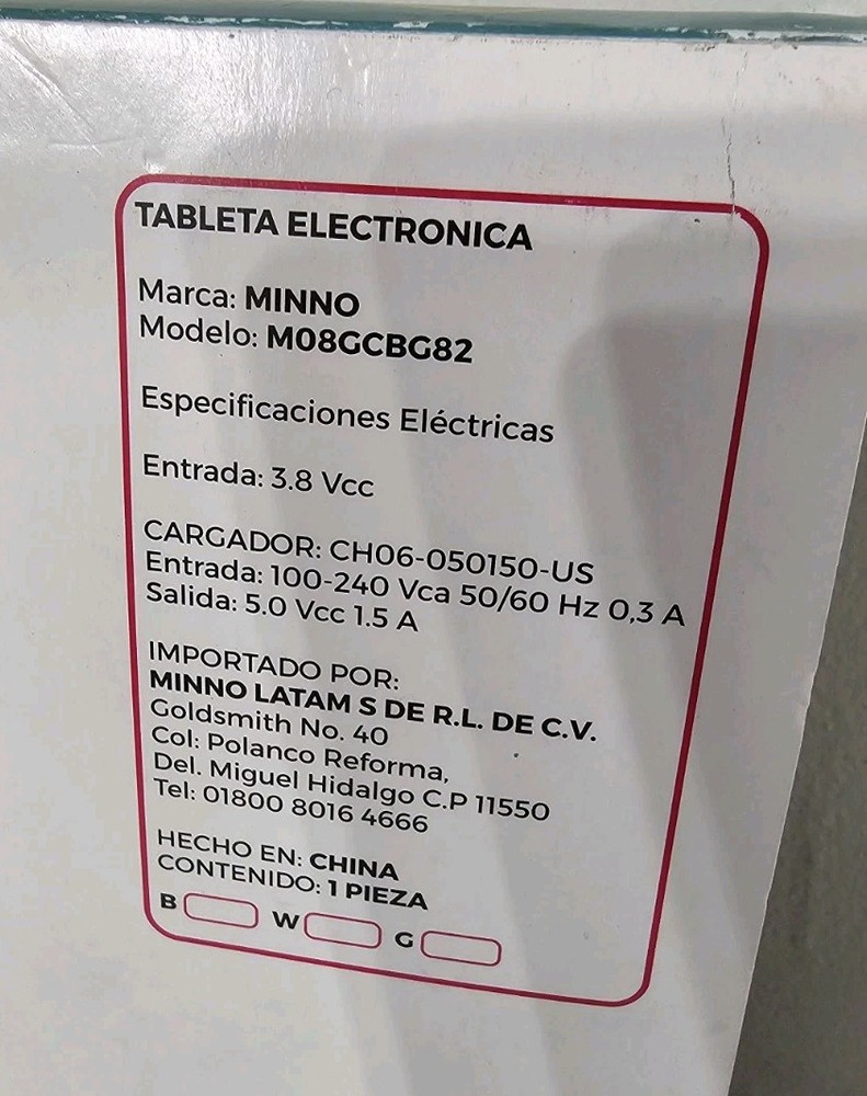 Genuine Minno M08GCBG82 Tablet Original BOX TESTED WORKING
